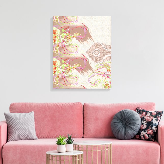 A sophisticated floral arrangement with ornate det canvas print (Insitu(LivingRoom))