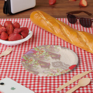 A sophisticated floral arrangement with ornate det paper plates