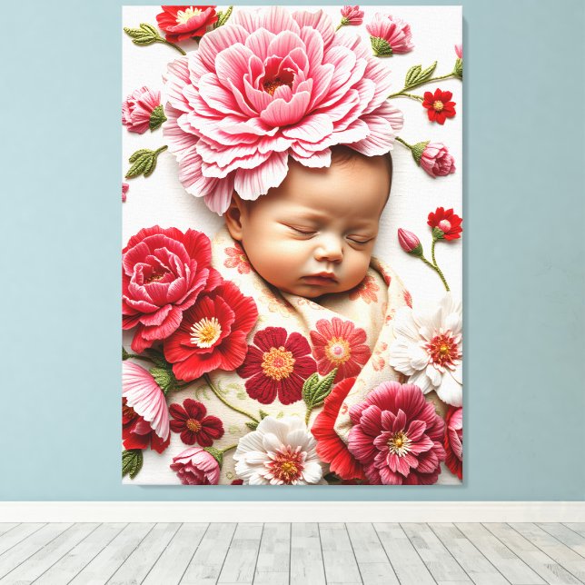 A Soul in Bloom – January Birth Flower Canvas Print (Insitu(Wood Floor))