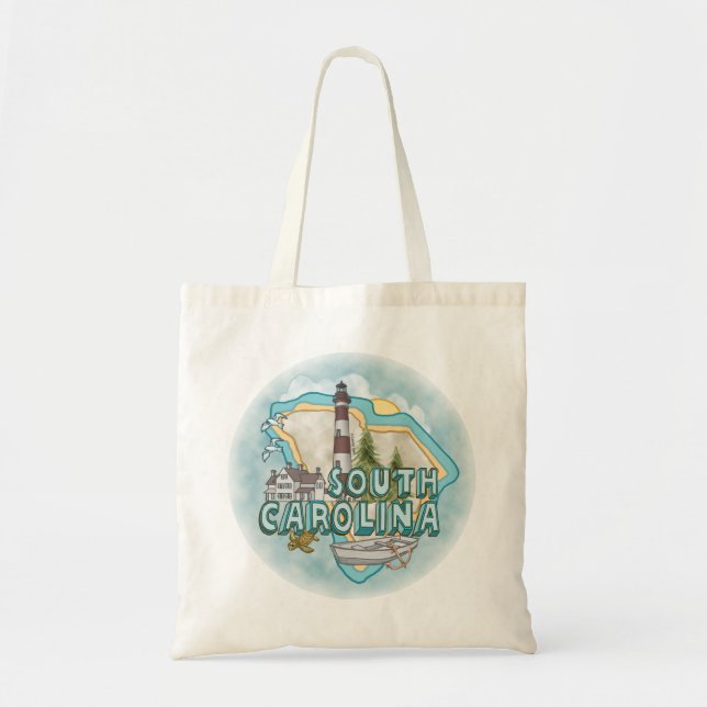 A South Carolina Lighthouse Tote Bag (Front)