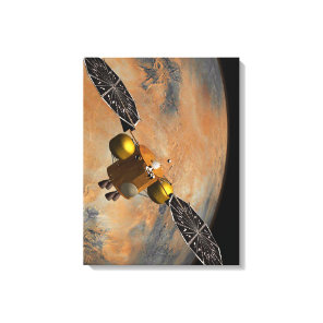 A Spacecraft Orbiting Mars. Canvas Print