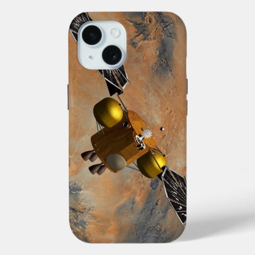 A Spacecraft Orbiting Mars iPhone 15 Case