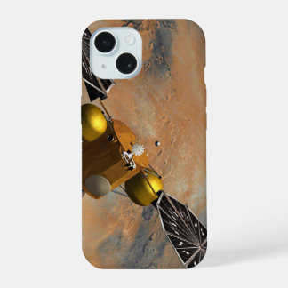 A Spacecraft Orbiting Mars. iPhone 15 Case