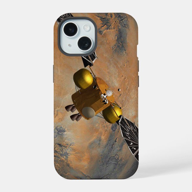 A Spacecraft Orbiting Mars. Iphone Case (Back)