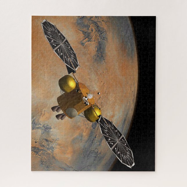 A Spacecraft Orbiting Mars. Jigsaw Puzzle (Vertical)