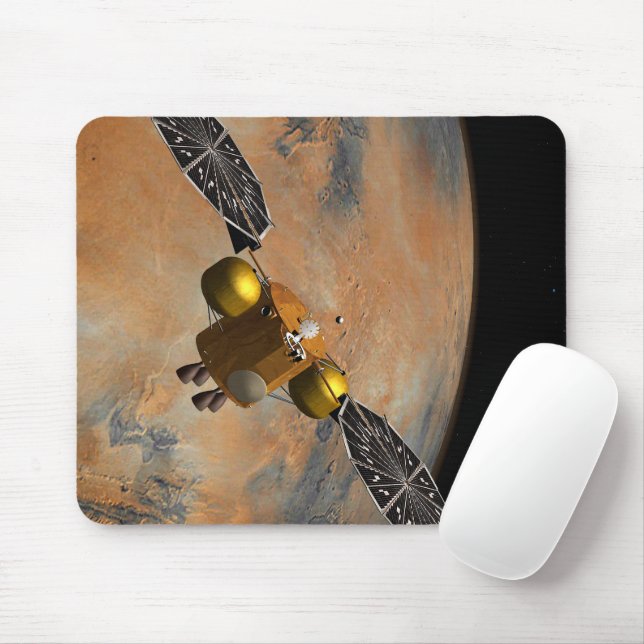 A Spacecraft Orbiting Mars. Mouse Pad (With Mouse)