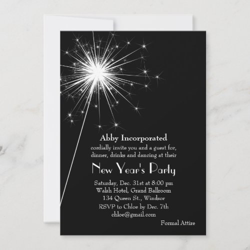 A Sparkler New Years Eve Party Invitation