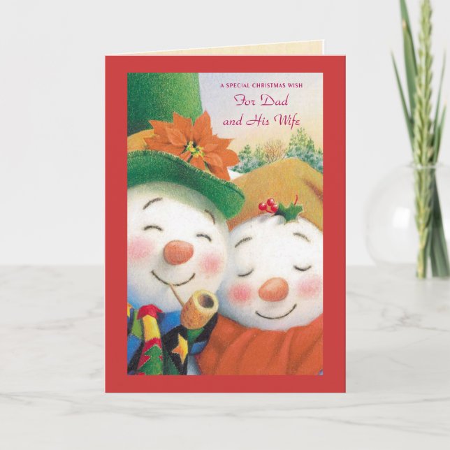 A Special Christmas Wish For Dad and His Wife Holiday Card (Front)