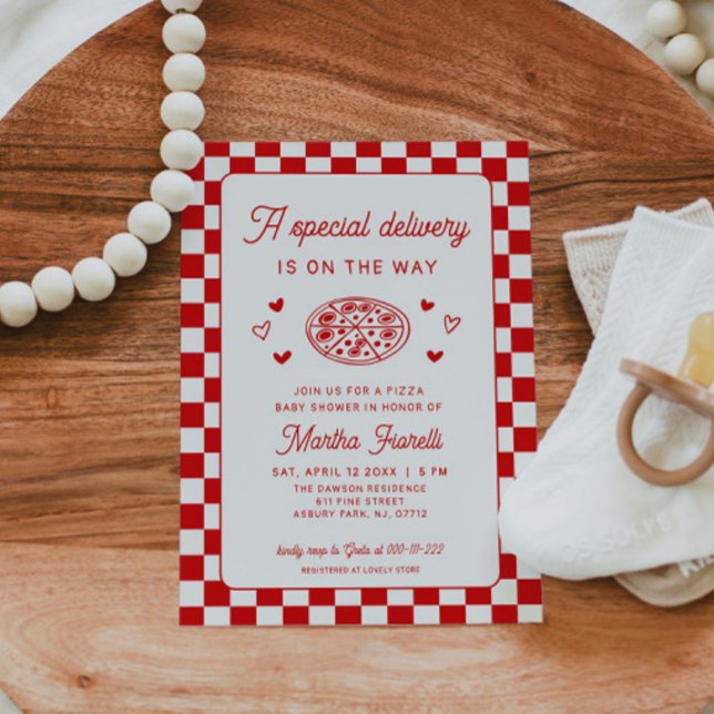 A Special Delivery Pizza Baby Shower Invitation (Creator Uploaded)