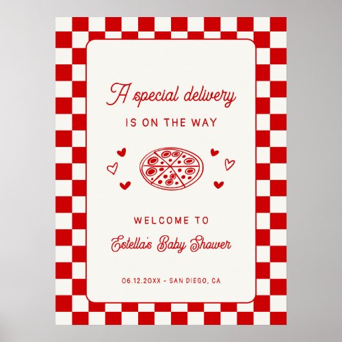 A Special Delivery Pizza Baby Shower Welcome