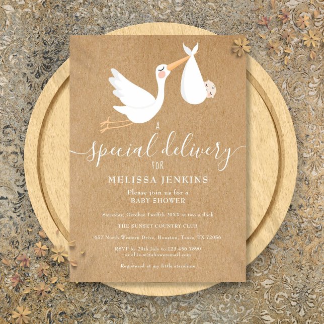 A Special Delivery Stork Baby Shower Sprinkle Invitation (A Special Delivery Stork Baby Shower Sprinkle Invitation)