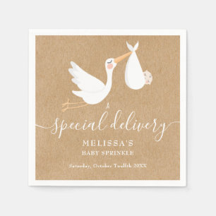 A Special Delivery Stork Baby Shower / Sprinkle Napkins