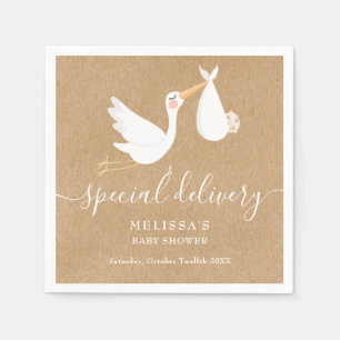 A Special Delivery Stork Baby Shower / Sprinkle Napkins