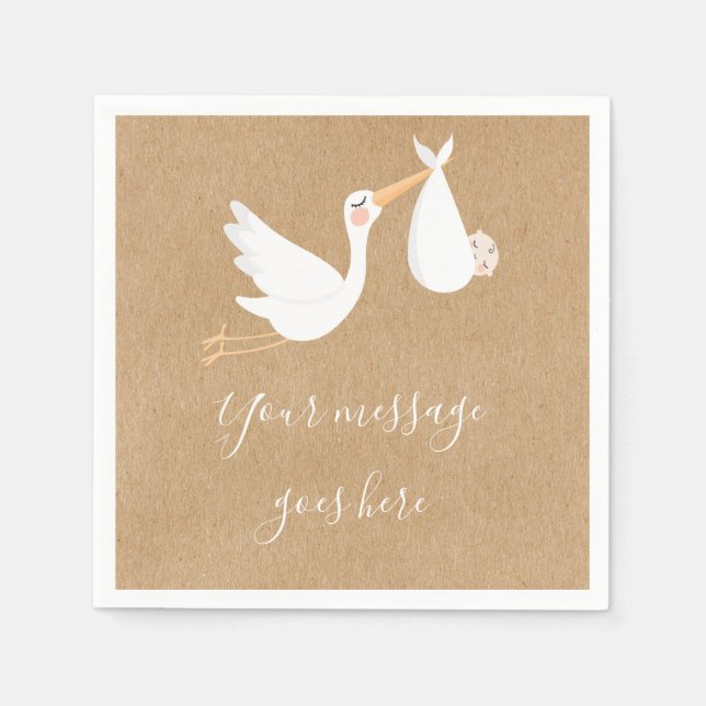 A Special Delivery Stork Baby Shower / Sprinkle Napkins (Front)