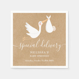 A Special Delivery Stork Baby Shower / Sprinkle Napkins