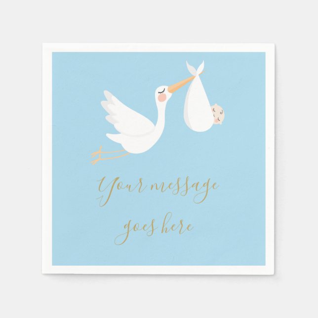 A Special Delivery Stork Baby Shower/Sprinkle Napkins (Front)