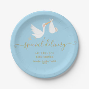 A Special Delivery Stork Baby Shower / Sprinkle Paper Plates