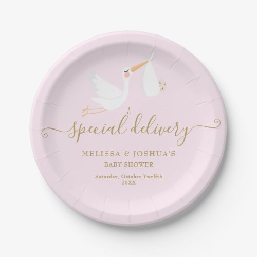 A Special Delivery Stork Baby ShowerSprinkle Paper Plates