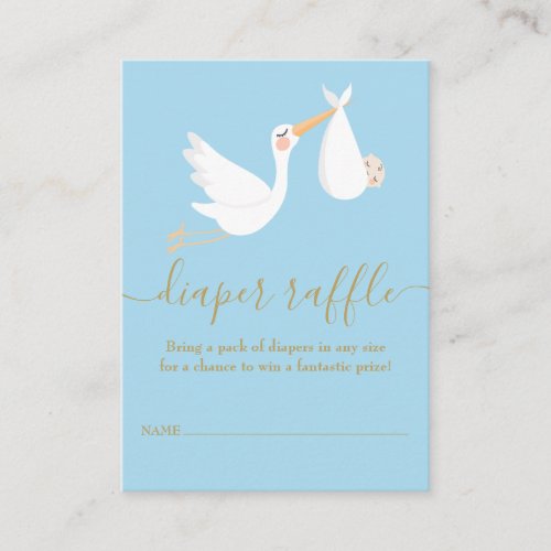 A Special Delivery Stork Diaper Raffle Baby Shower Enclosure Card