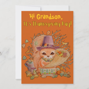 A Special Grandsons Personalized Thanksgiving Card