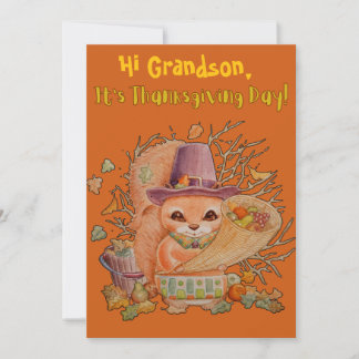 A Special Grandsons Personalized Thanksgiving Card