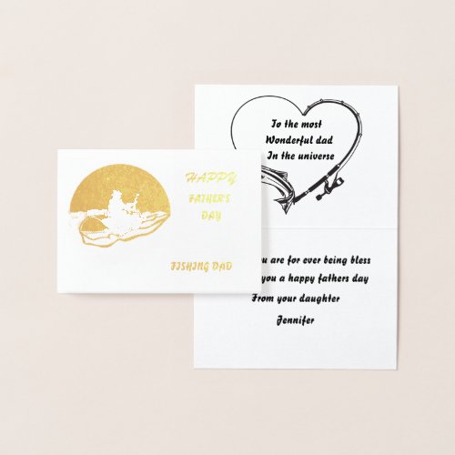 A special greeting dad  on fishing fathers day foil card