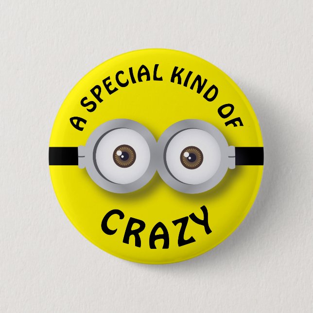 A special kind of crazy minimal crazy googly eyes button (Front)