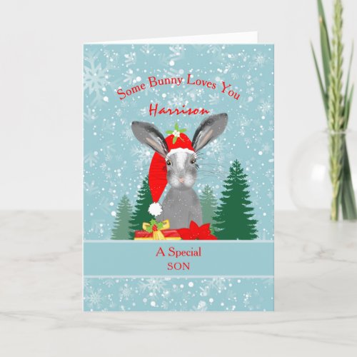A Special Son Cute Christmas Holiday Card