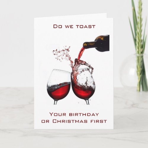 A SPEICAL BIRTHDAYCHRISTMAS WISH  TOAST HOLIDAY CARD