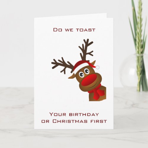 A SPEICAL BIRTHDAYCHRISTMAS WISH  TOAST HOLIDAY CARD