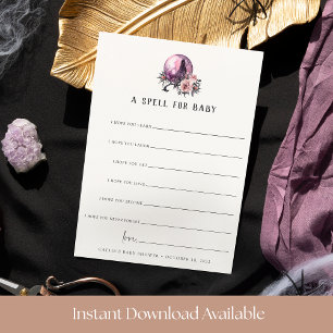 A Spell for Baby Halloween Baby Shower Wishes Card