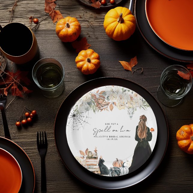A Spell | Halloween Bridal Shower Paper Plates (Creator Uploaded)