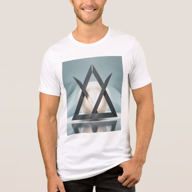 A sphere intersecting with sharp triangular prisms Tri-Blend shirt (Front)