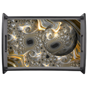 A Spherical Ballet in Silver and Gold Serving Tray