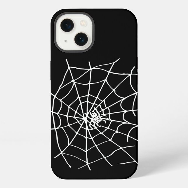 A spider web with a spider iPhone case (Back)