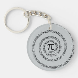A sPIral for Pi Click Customize Change Grey Color Keychain