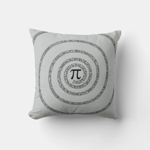 A sPIral for Pi Click Customize Change Grey Color Throw Pillow