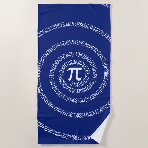 A Spiral of Pi Graphic on a Beach Towel