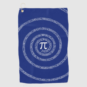 A Spiral of Pi Graphic on a Golf Towel