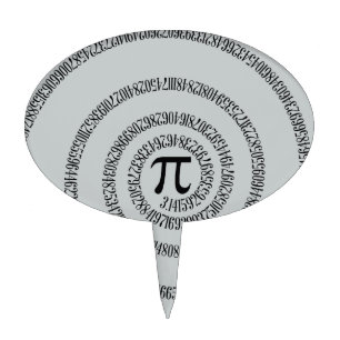 A sPIral on Pi Click Customize Change Grey Color Cake Topper