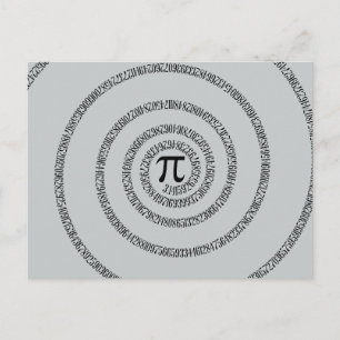 A sPIral on Pi Click Customize Change Grey Color Postcard