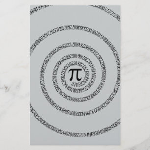 A sPIral on Pi Click Customize Change Grey Color Stationery