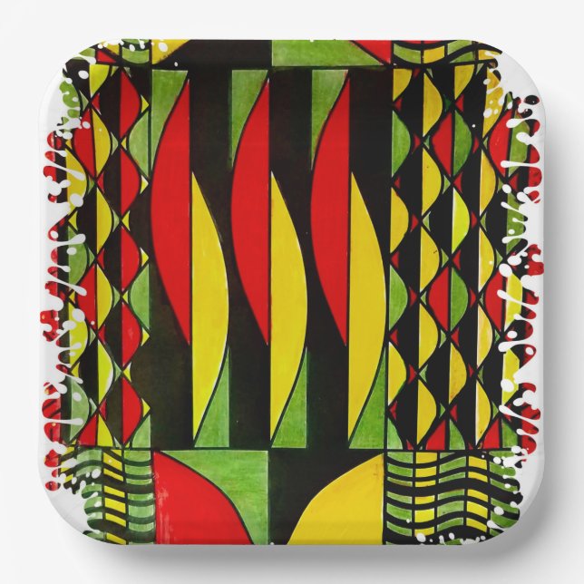 A Splash Of Color With Rhythm Paper Plates (Front)