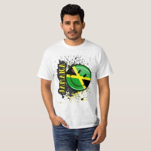 A Splash of Jamaica Smiling Flag T_Shirt