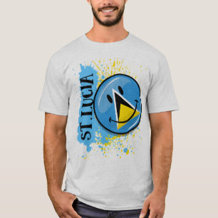 A Splash of St. Lucia Smiling Flag T-Shirt