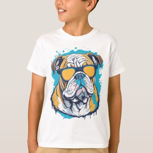 A Spoiled French Bulldog Wearing Sunglasses T_Shirt