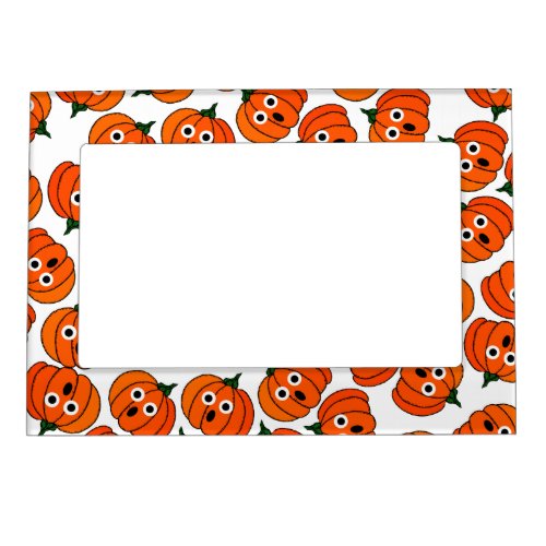 A Spooked Pumpkin Add Background Color Magnetic Photo Frame