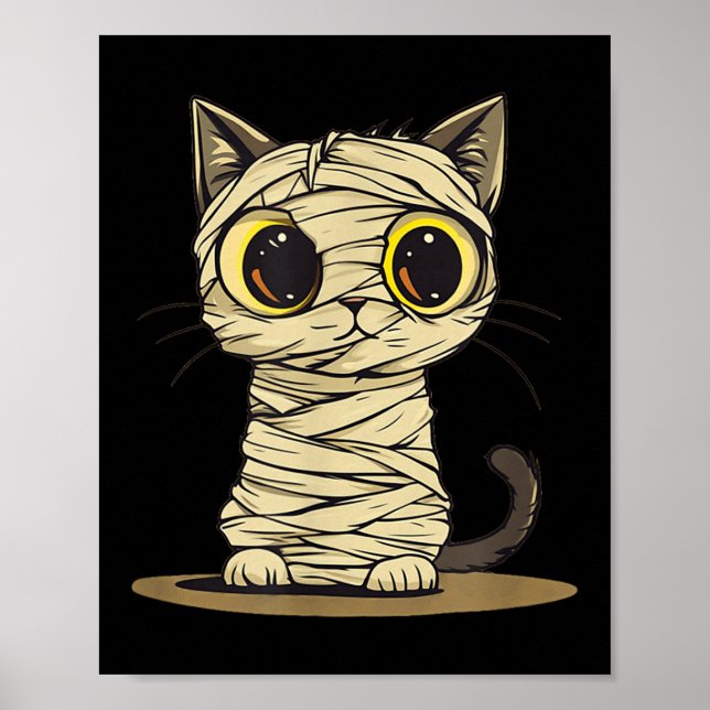 A Spooky And Adorable Mummy Cat Costume For Boys A Poster (Front)