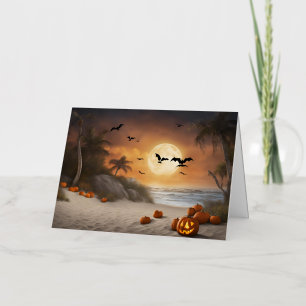A Spooky Halloween at The Beach - Greeting Card