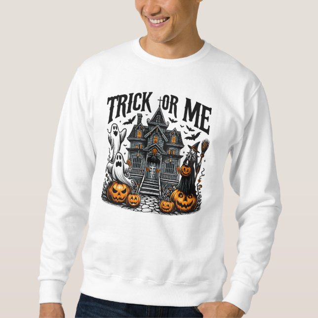 A spooky Halloween gathering at the haunted house Sweatshirt (Front)